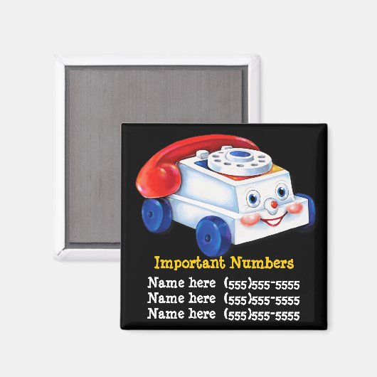 BELANGRIJK telefoonnummer magneet (Voorkant / Achterkant)