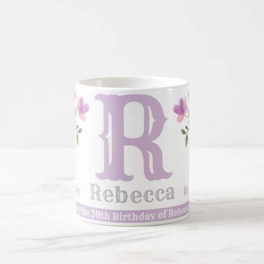 Belangrijk vogeldagnaam en -Initiaal - Floral desi Koffiemok (Center)