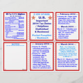 Belangrijke belastingdata 2014 / Helplines Pamphle Flyer (Voorkant)