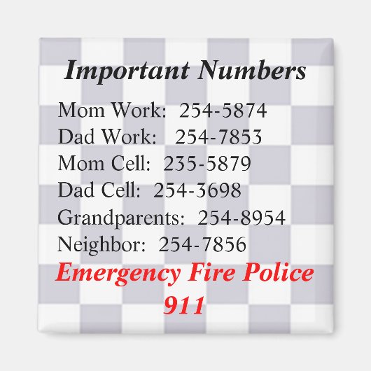 Belangrijke cijfers magneet (Voorkant)