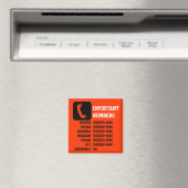 Belangrijke contactgegevens voor kinderen, babysit magneet (Insitu (Vaatwasser))