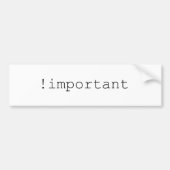 Belangrijke CSS-verklaring Bumpersticker (Voorkant)