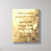 Belangrijke datums Canvas Afdruk (Voorkant)