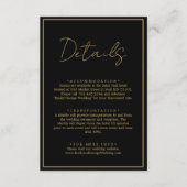 Belangrijke details over moderne zwarte en gouden  informatiekaartje (Voorkant)