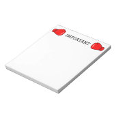 Belangrijke dingen notitieblok met rode bokshandsc (Linkerzijde)