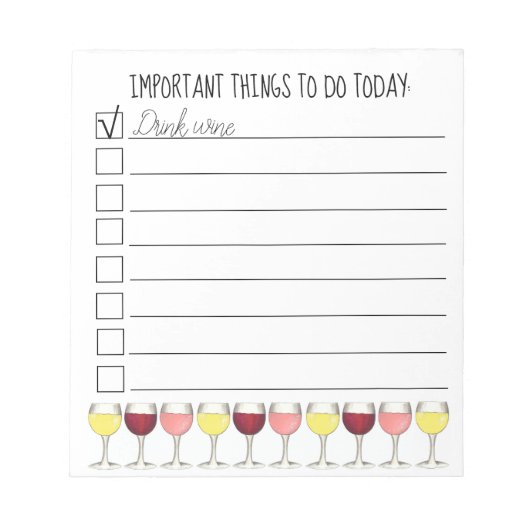 Belangrijke dingen om de controlelijst van het gla notitieblok (Voorkant)