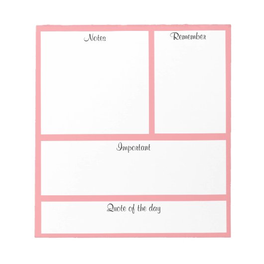Belangrijke dingen onthouden - Notitieblok (Voorkant)