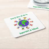 Belangrijke en gewaardeerde kinderen kartonnen onderzetters (Schuin)