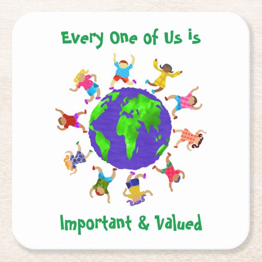 Belangrijke en gewaardeerde kinderen kartonnen onderzetters (Voorkant)