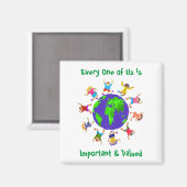 Belangrijke en gewaardeerde kinderen magneet (Voorkant / Achterkant)