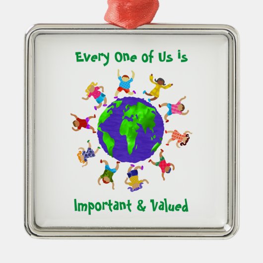 Belangrijke en gewaardeerde kinderen metalen ornament (Voorkant)