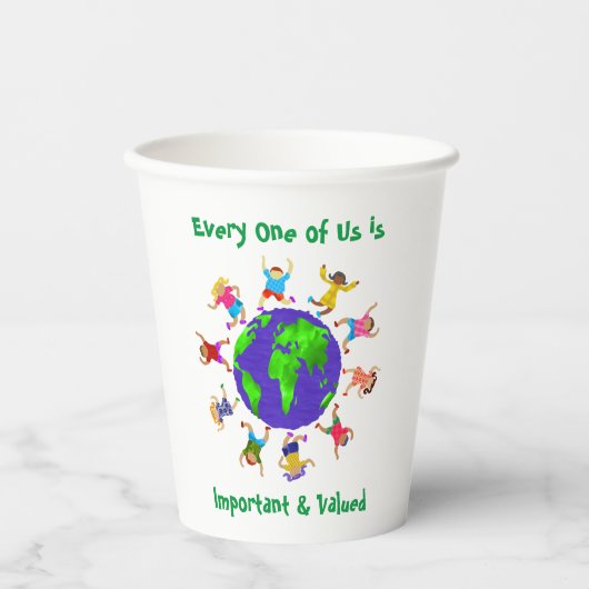 Belangrijke en gewaardeerde kinderen papieren bekers (Voorkant)