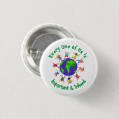 Belangrijke en gewaardeerde kinderen ronde button 3,2 cm (Voorkant /achterkant)