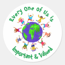 Belangrijke en gewaardeerde kinderen ronde sticker