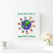 Belangrijke en gewaardeerde kinderen vierkante klok (Huis)