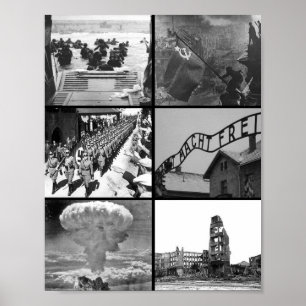 Belangrijke evenementen van het WWII Poster