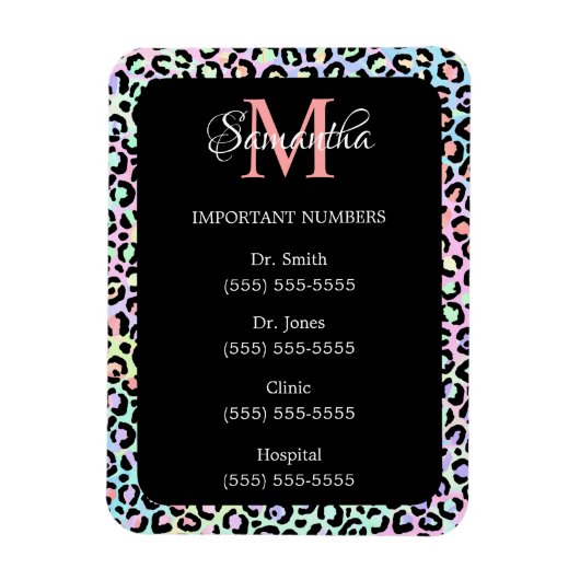 Belangrijke getallen voor de meisjesregenboogluipa magneet (Verticaal)