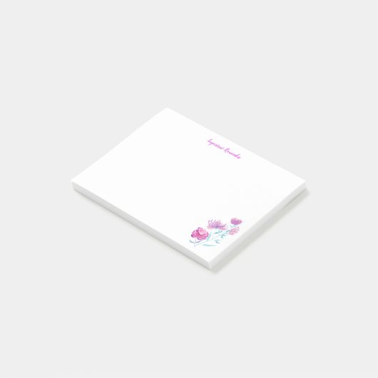 Belangrijke herinneringen Chrysanthemums Waterverf Post-it® Notes (Schuin)