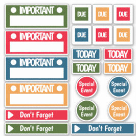 Belangrijke herinneringsplanner sticker
