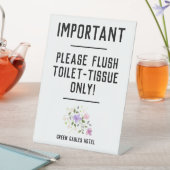 Belangrijke mededeling - Spoel toiletpapier Reclamebord Met Voetstuk (Insitu)