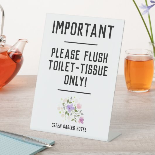 Belangrijke mededeling - Spoel toiletpapier Reclamebord Met Voetstuk (Insitu)