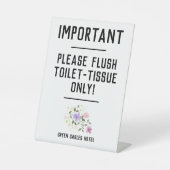 Belangrijke mededeling - Spoel toiletpapier Reclamebord Met Voetstuk (Voorkant)