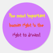 Belangrijke mensenrechten ronde sticker (Voorkant)