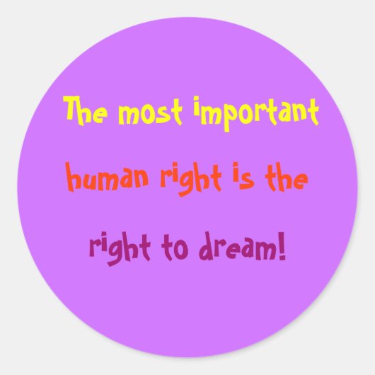 Belangrijke mensenrechten ronde sticker (Voorkant)