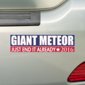 BELANGRIJKE METEOR VOOR PRESIDENT 2016 BUMPERSTICKER (Op auto)