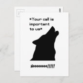 Belangrijke oproep Funny Wolf Customer Service Car Briefkaart (Voorkant / Achterkant)