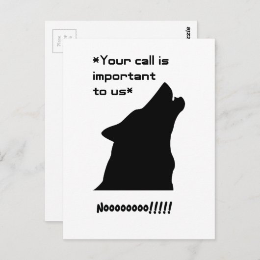 Belangrijke oproep Funny Wolf Customer Service Car Briefkaart (Voorkant / Achterkant)