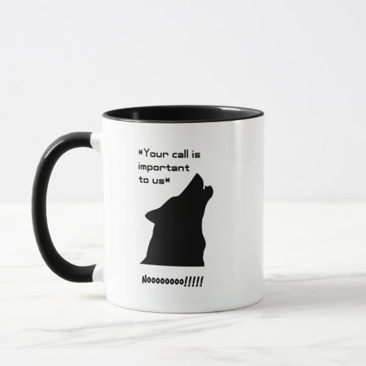 Belangrijke oproep Funny Wolf Customer Service Car Mok (Links)