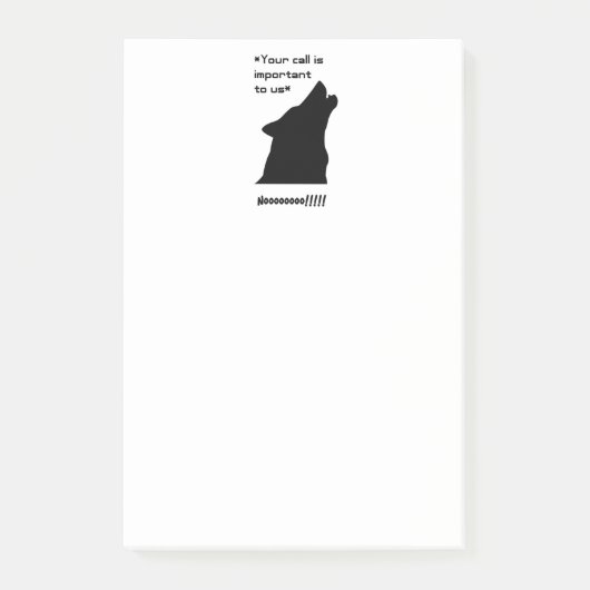 Belangrijke oproep Funny Wolf Customer Service Car Post-it® Notes (Voorkant)