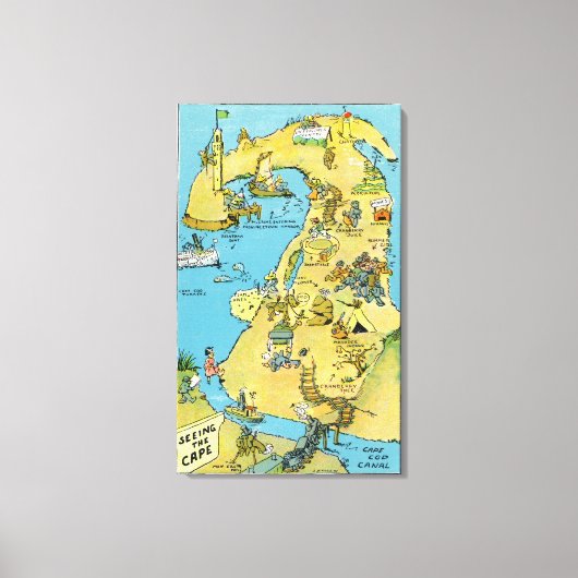 Belangrijke punten voor de cartoon van kabeljauw canvas afdruk (Voorkant)