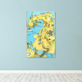 Belangrijke punten voor de cartoon van kabeljauw canvas afdruk (Insitu (Houten vloer))