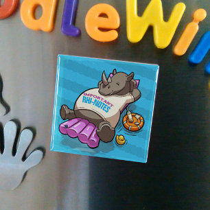 Belangrijke Rhi-notes Grappig Ontspannen Rhino Car Magneet