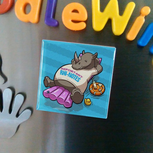 Belangrijke Rhi-notes Grappig Ontspannen Rhino Car Magneet