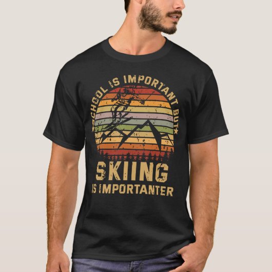 Belangrijke skievorming op school Belangrijke skis T-shirt (Voorkant)