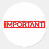 Belangrijke stempel ronde sticker (Voorkant)