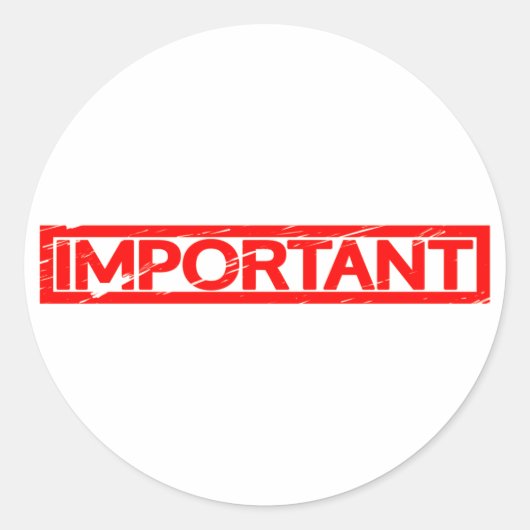 Belangrijke stempel ronde sticker (Voorkant)