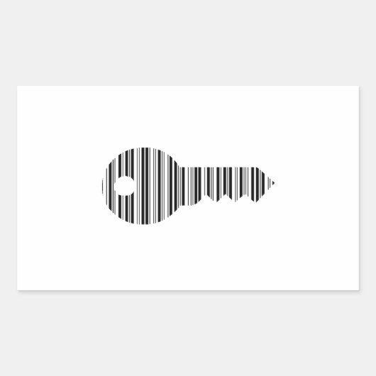 BELANGRIJKSTE BAR-CODE-toetsen Barcode Patroonontw Rechthoekige Sticker (Voorkant)