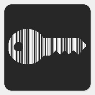 BELANGRIJKSTE BAR-CODE-toetsen Barcode Patroonontw Vierkante Sticker