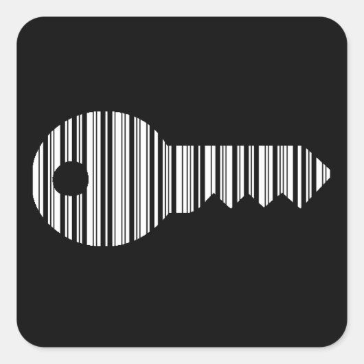 BELANGRIJKSTE BAR-CODE-toetsen Barcode Patroonontw Vierkante Sticker (Voorkant)