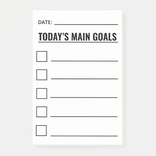 Belangrijkste Checklist van het Doel Witte Post-it Post-it® Notes (Voorkant)