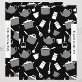 Belangrijkste Dish Recipe Divider | Zwart-witkeuke (Voorkant / Achterkant)