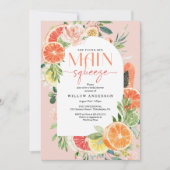 Belangrijkste drukklep Citrus Bridal Shower Invita Kaart (Voorkant)