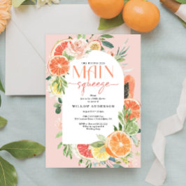 Belangrijkste drukklep Citrus Bridal Shower Invita Kaart