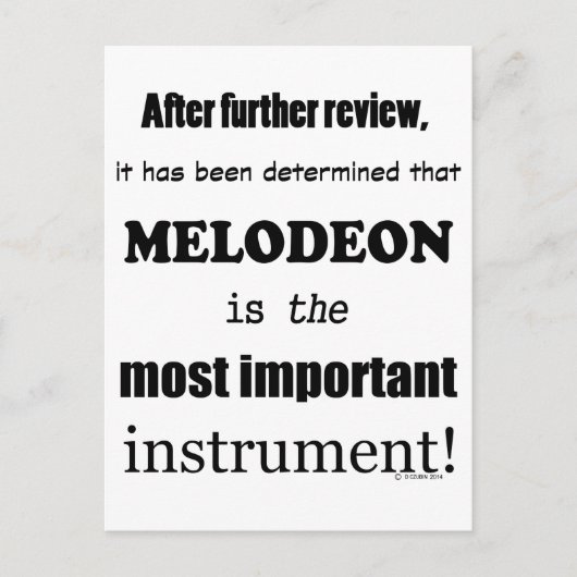 belangrijkste instrument voor Melodeon Briefkaart (Voorkant)