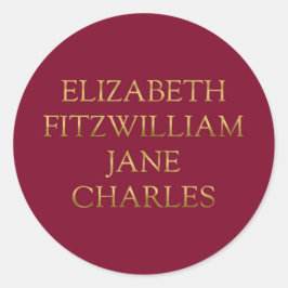 Belangrijkste kenmerken van Pride en Prejudice Ronde Sticker
