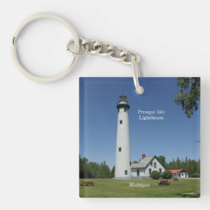 Belangrijkste keten van de vuurtoren van Presque I Sleutelhanger
